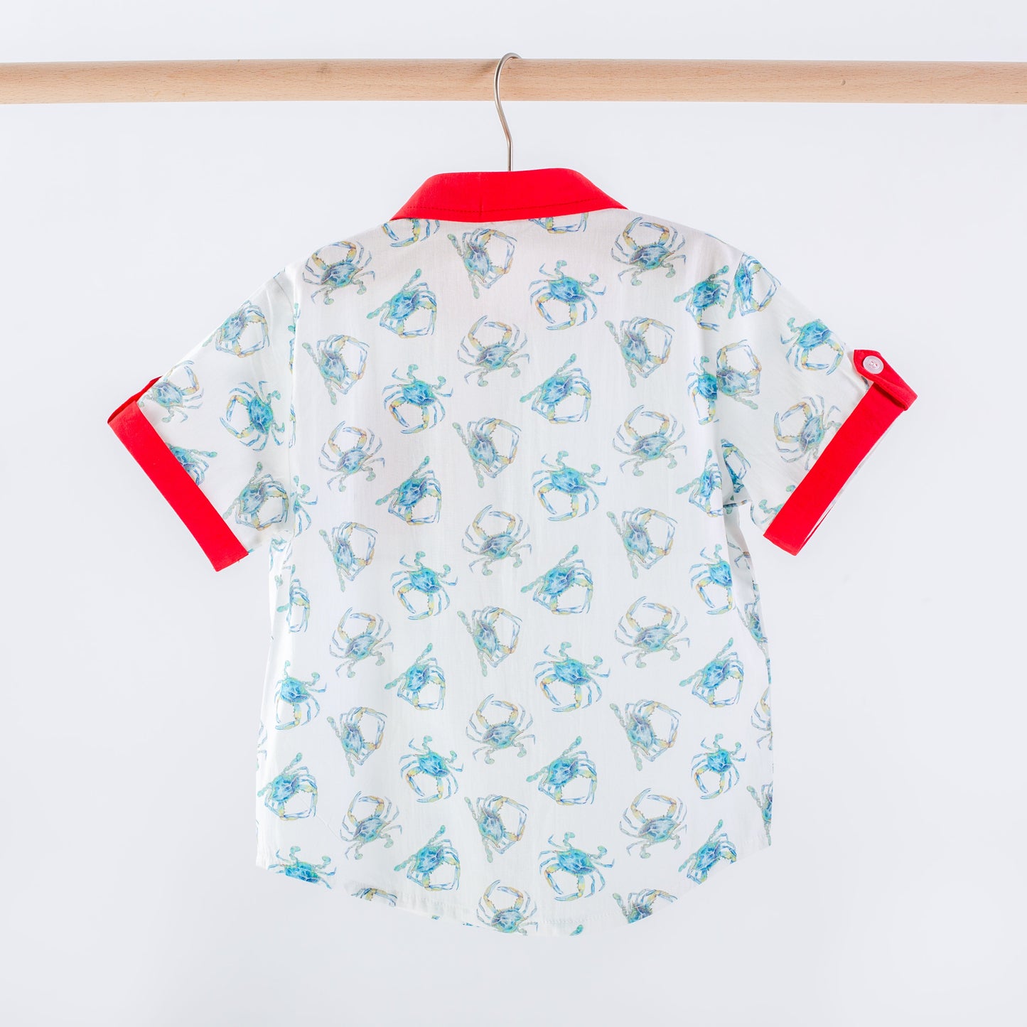 Catching Crabs Kid's Short Sleeve Collared Shirt