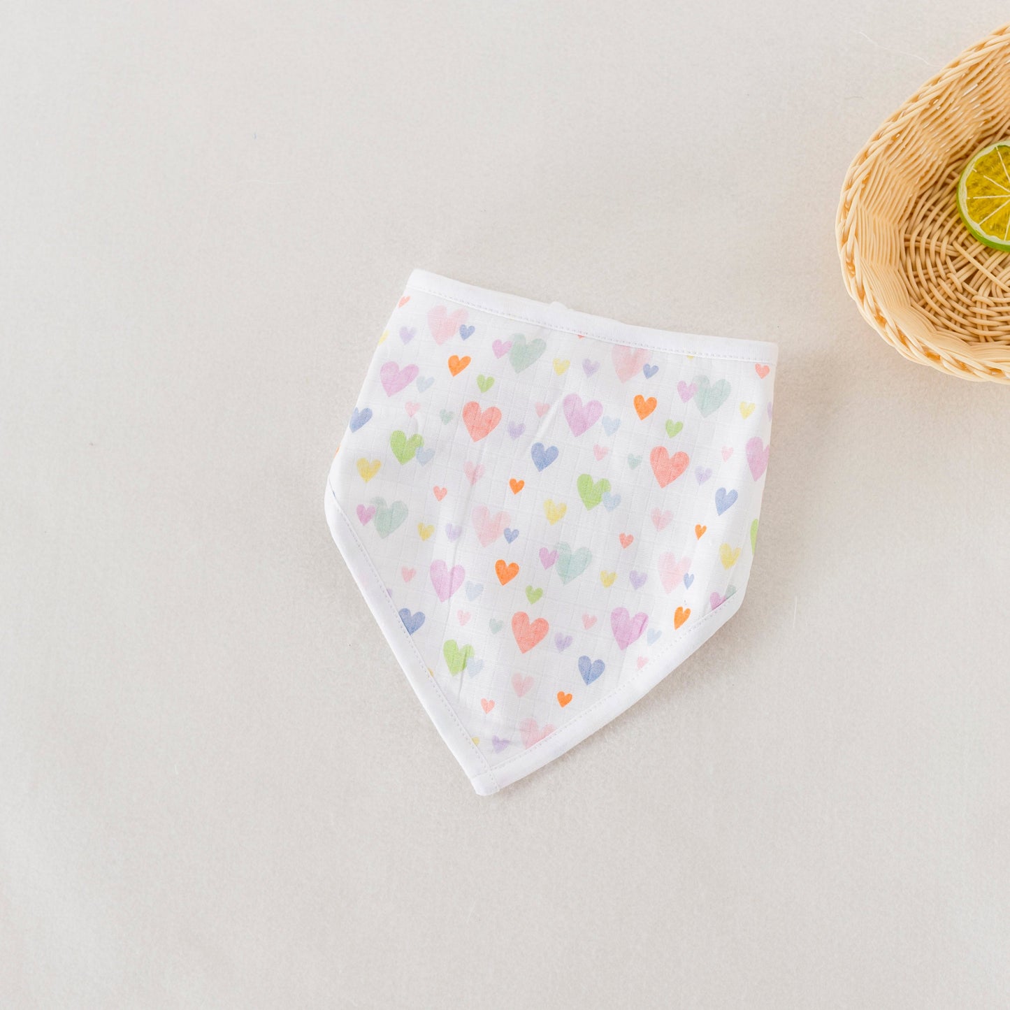 Confetti Hearts Organic Muslin Bib