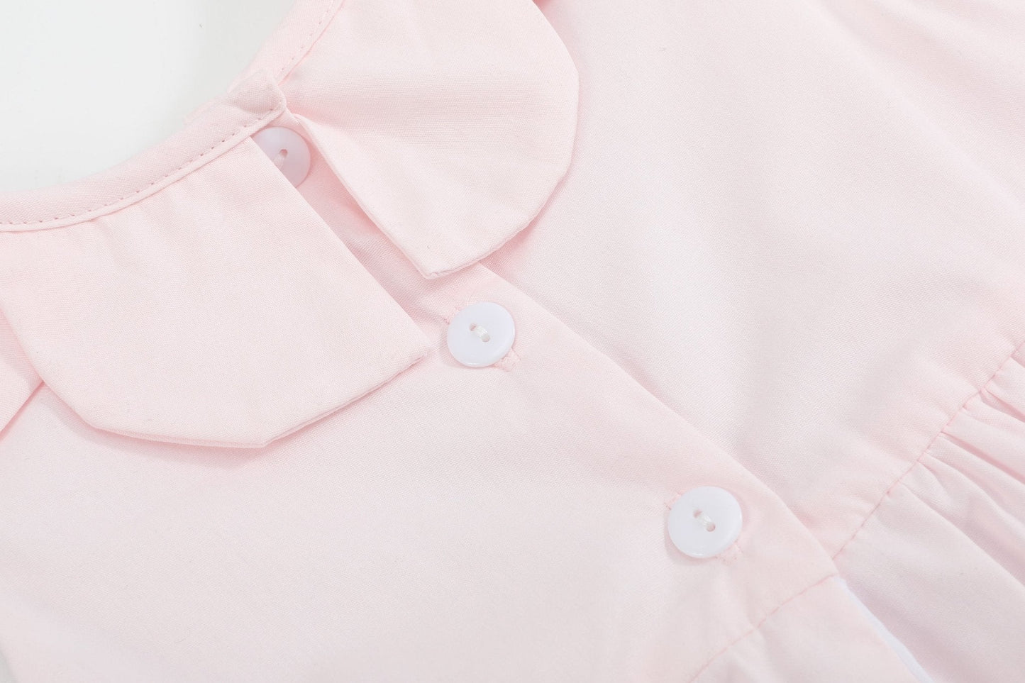 Pink Petal Collared Smocked Bubble