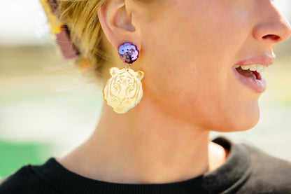 Sequin Tiger Earrings