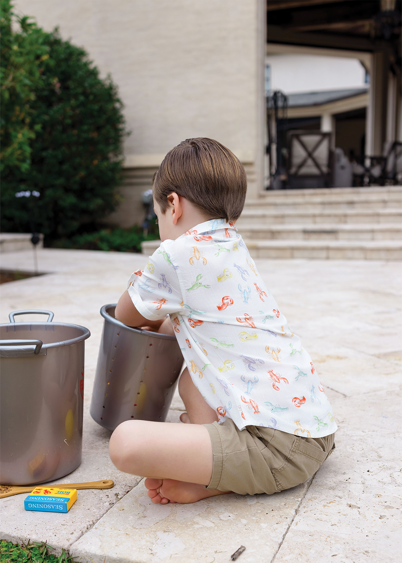 Colorful Claws Short Sleeve Collared Crawfish Shirt