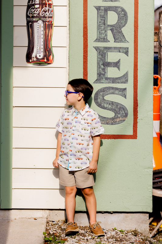 Vintage Road Trip Short Sleeve Collared Shirt