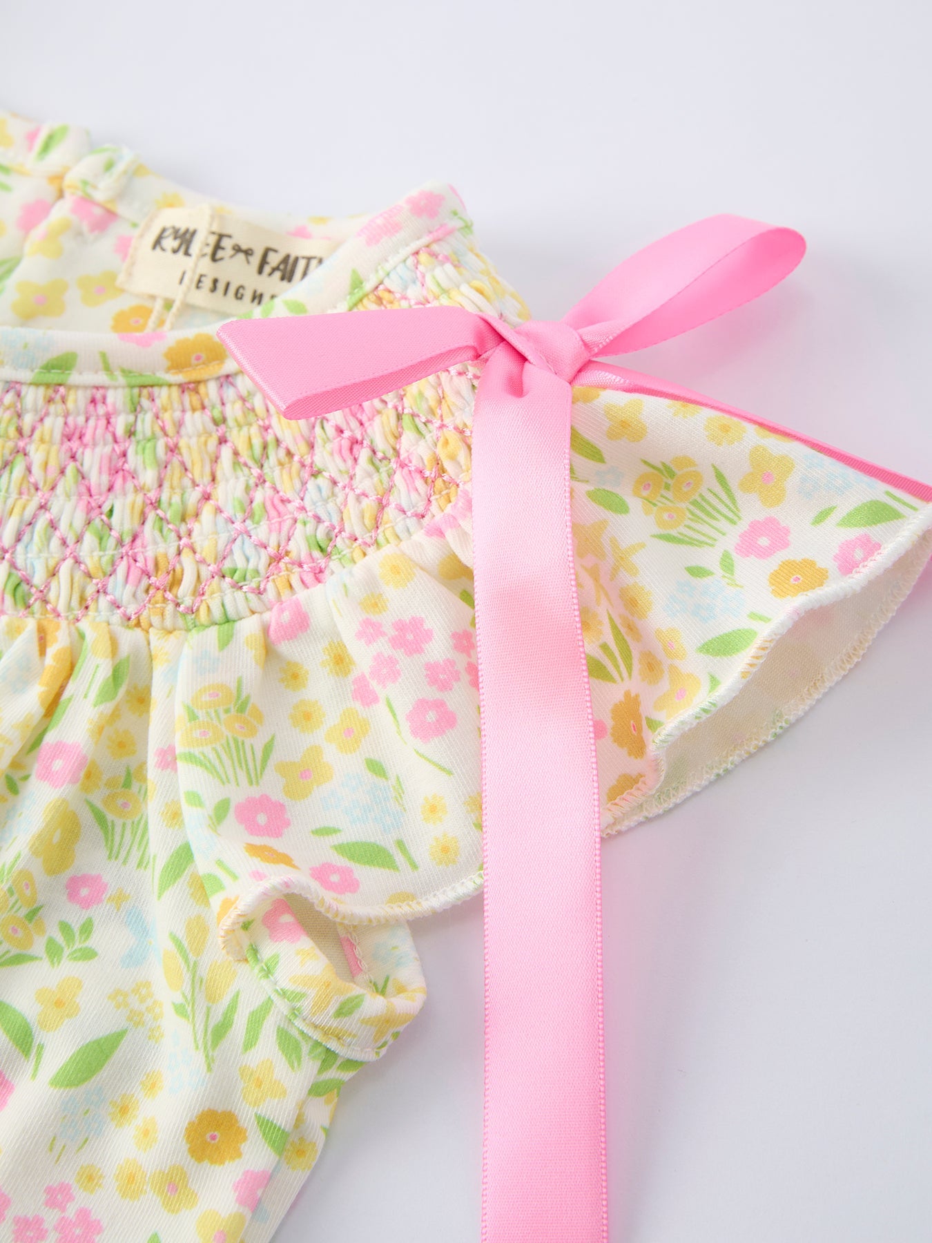 Spring Floral Smocked Baby Girl Bubble