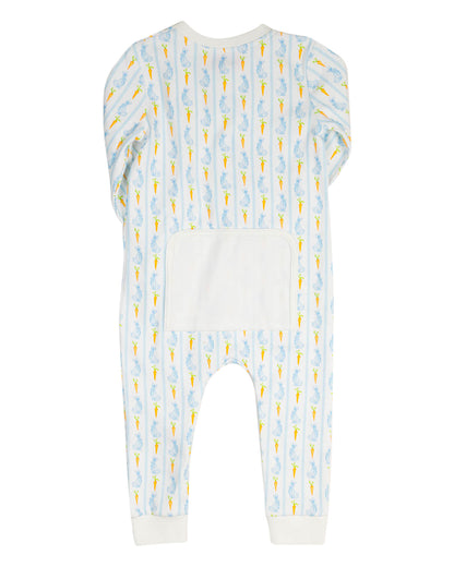 Blue Bunny Knit Zip Up Pajamas (FINAL SALE)