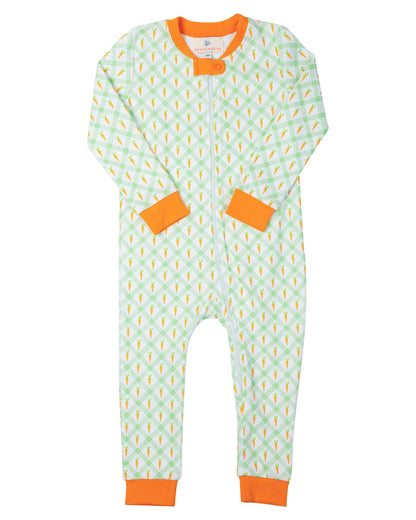 Carrot Crush Knit Zip Up Pajamas (FINAL SALE)