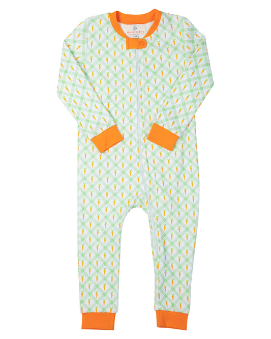Carrot Crush Knit Zip Up Pajamas (FINAL SALE)