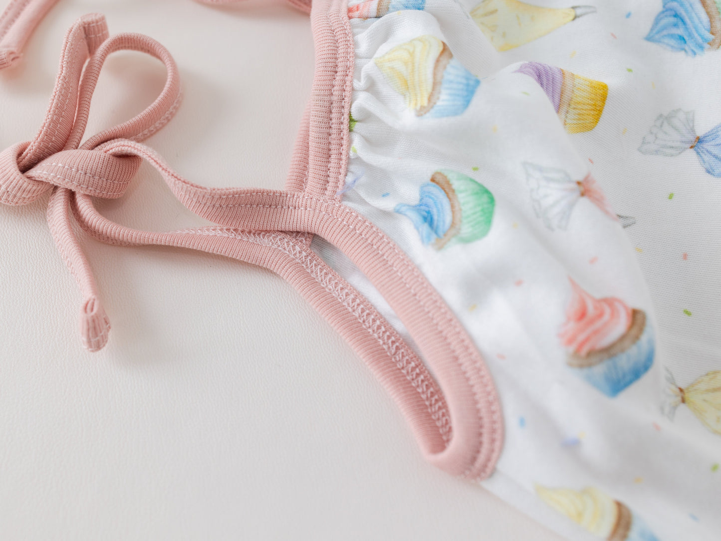 Frosted Happiness Organic Cotton Shoulder-Tie Onesie