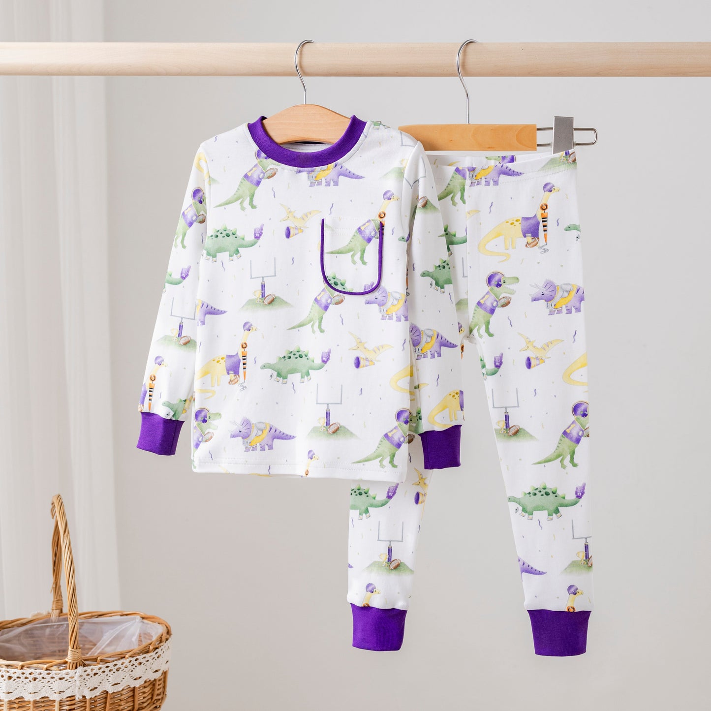 LSU Dinos All-Stars Organic Cotton Kids Pajamas