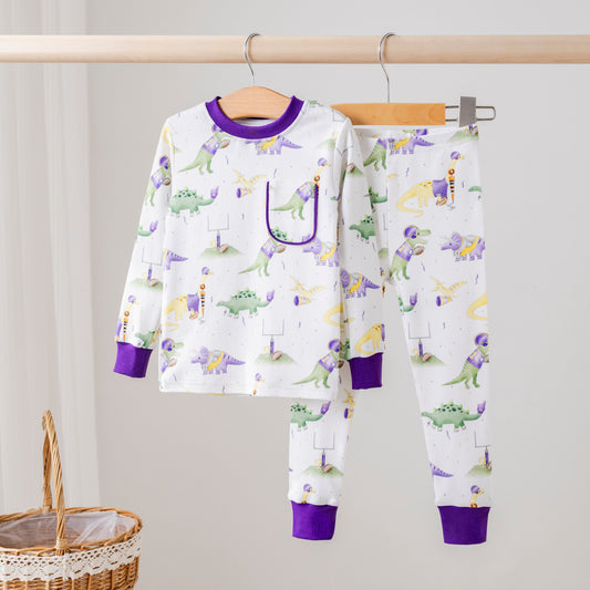 LSU Dinos All-Stars Organic Cotton Kids Pajamas