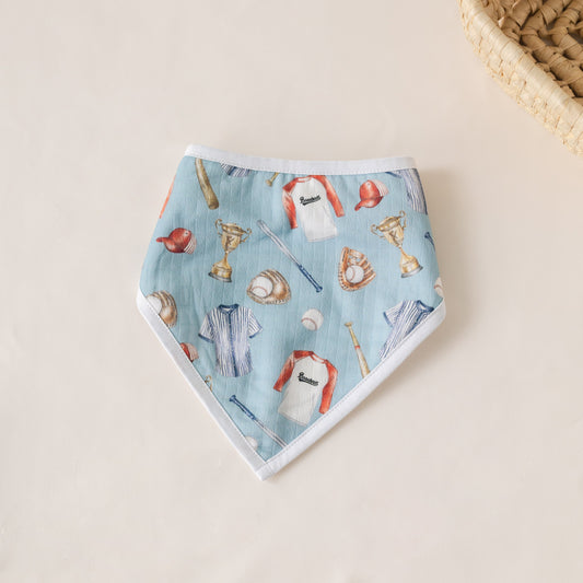 Let's Play Ball Organic Muslin Bib