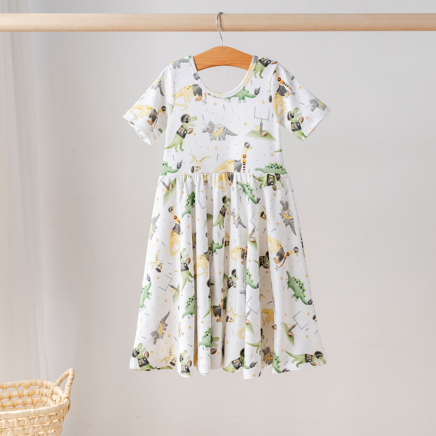 Saints Dino All-Stars Organic Cotton Dress for Kids