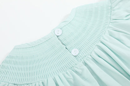 Misty Blue Easter Bunny Smocked Bubble