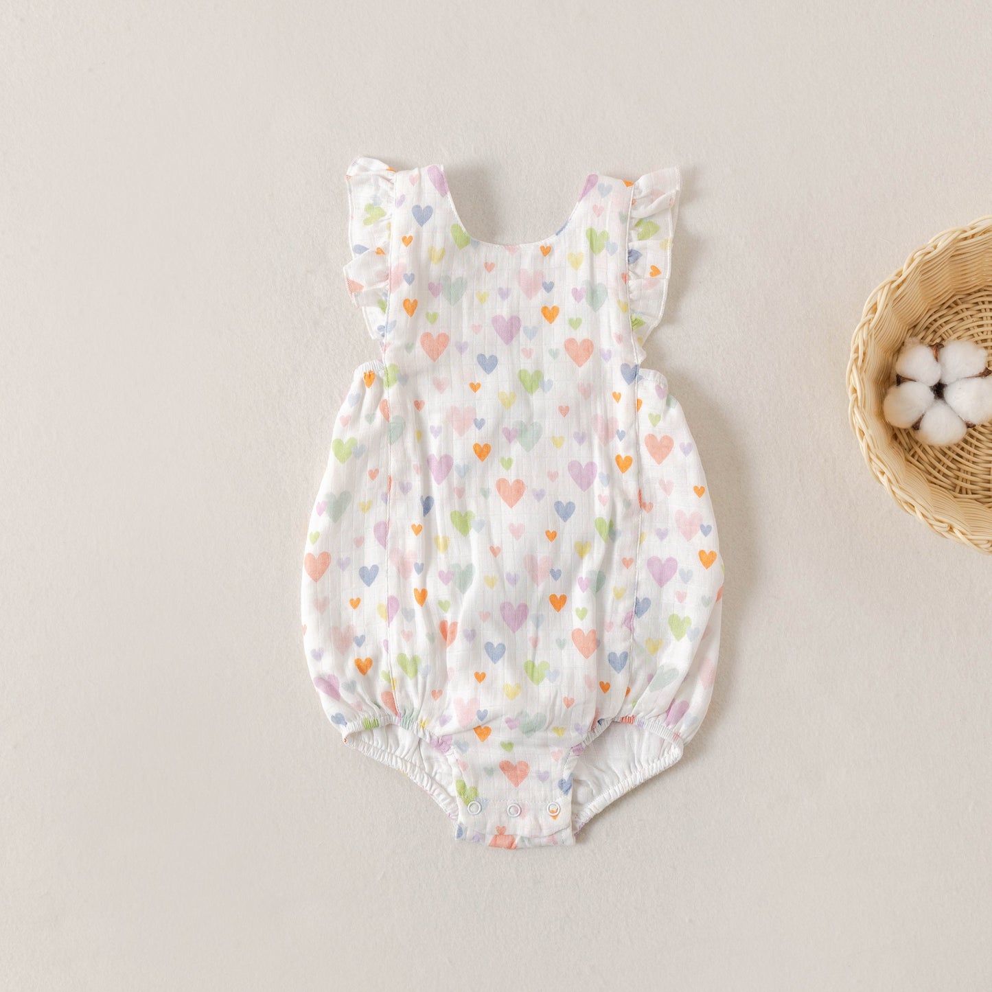 Confetti Hearts Organic Muslin Bubble