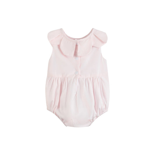 Pink Petal Collared Smocked Bubble