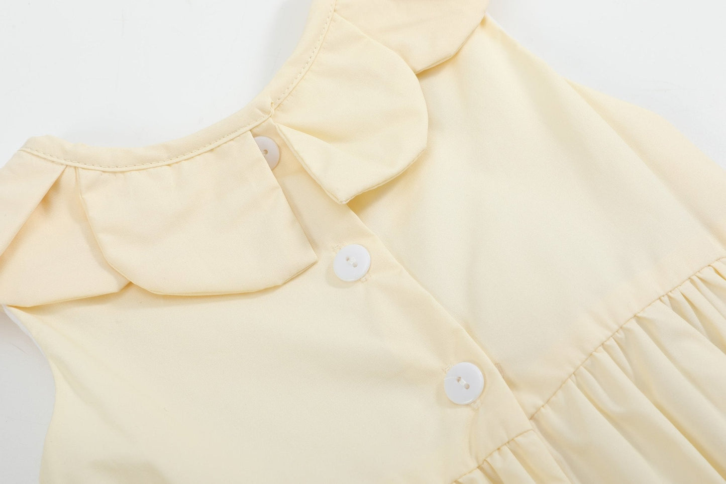 Yellow Petal Collared Smocked Bubble