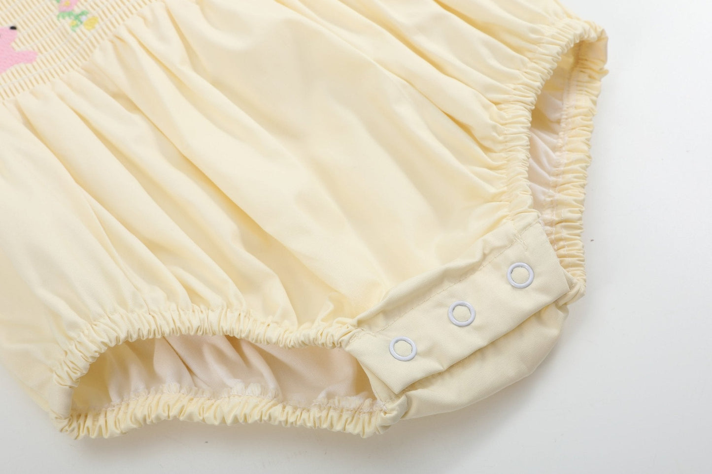 Yellow Petal Collared Smocked Bubble